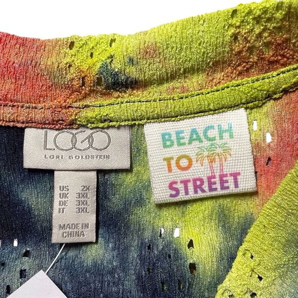 NWT LOGO by Lori Goldstein Tie-Dye Beach-to-Street Cover-Up Duster Size 2X - Picture 12 of 16